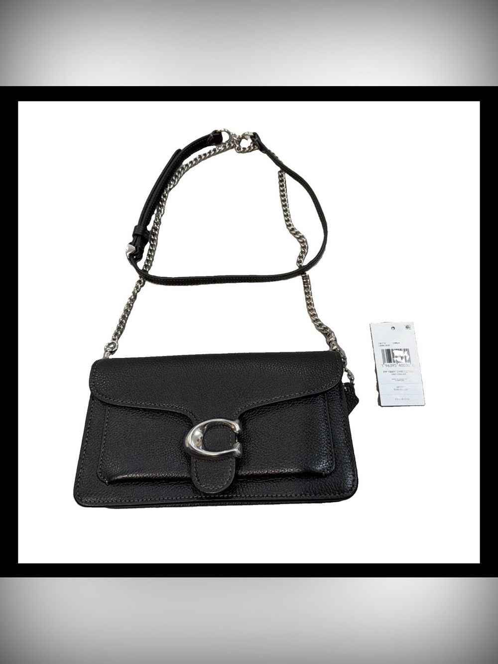 Coach Tabby Chain Clutch Shoulder Bag in Black NWT